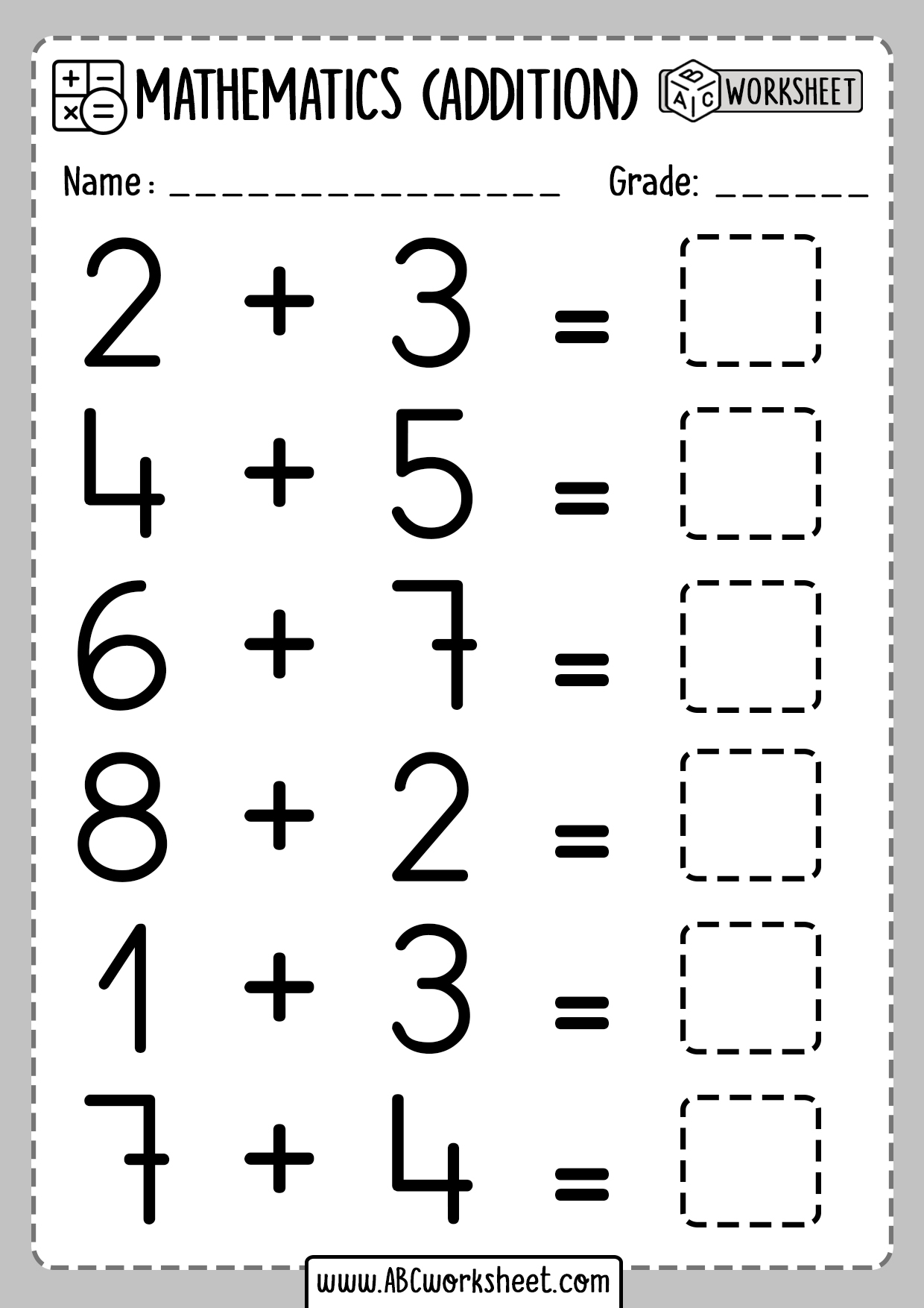 Addition Worksheets | Single Digit Addition Worksheets