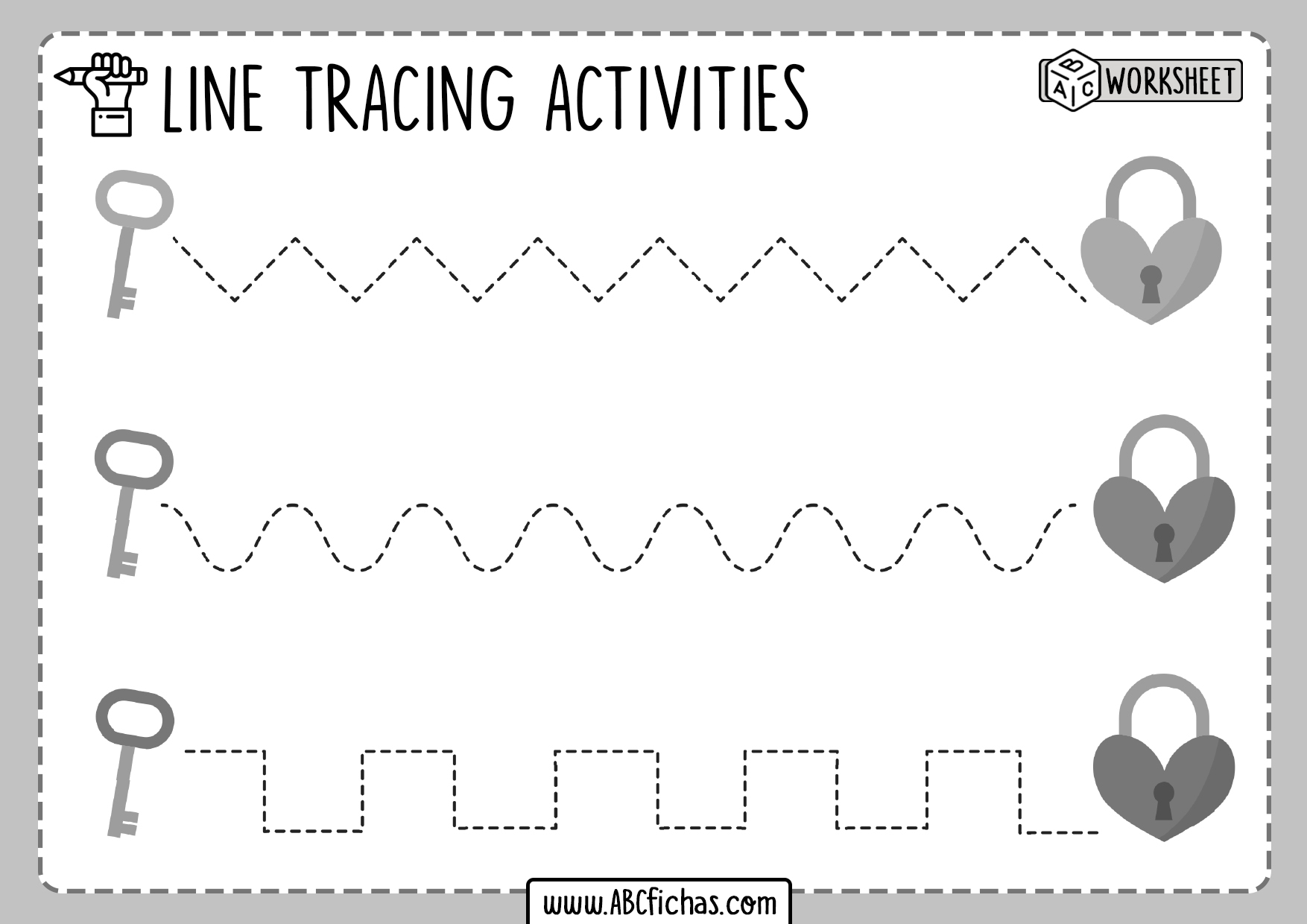 Line Tracing Worksheets | Pre-writing Activities