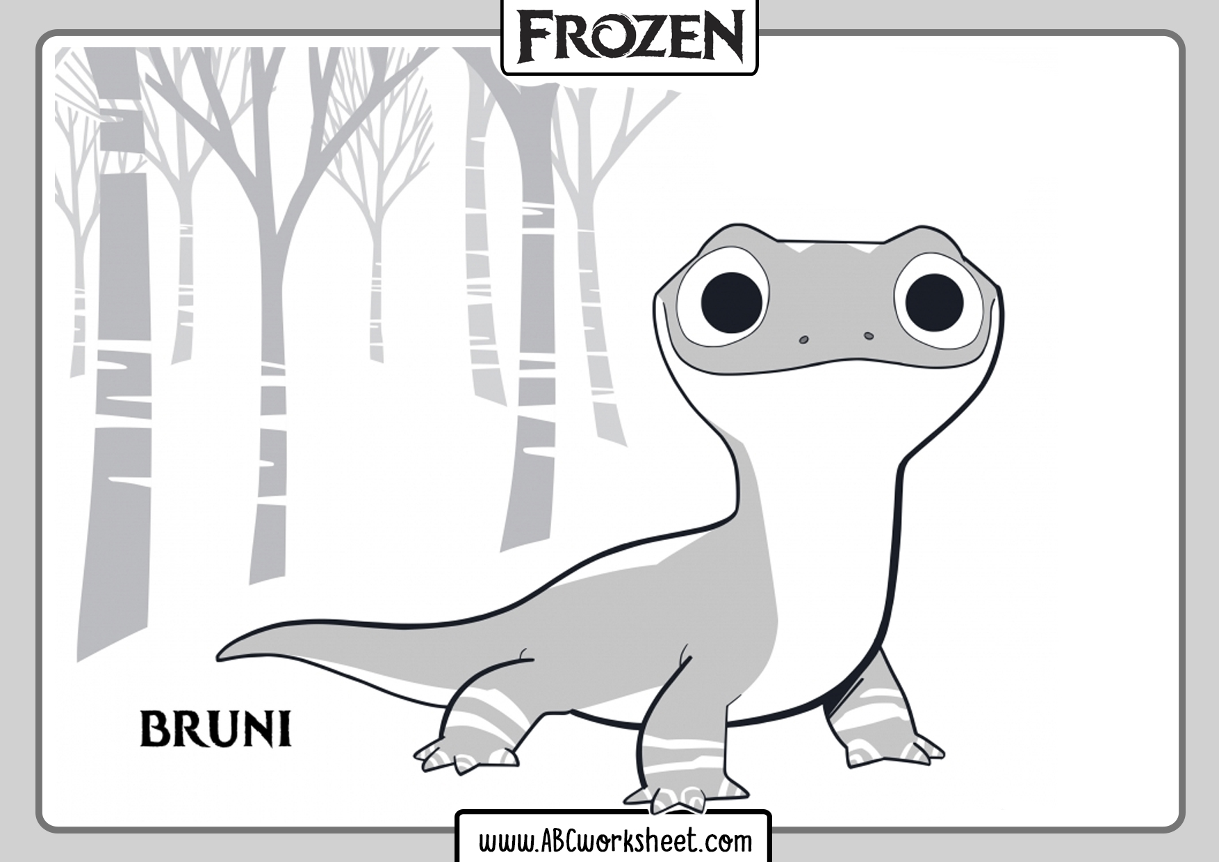 Bruni Frozen 2 Coloring Pages - ABC Worksheet