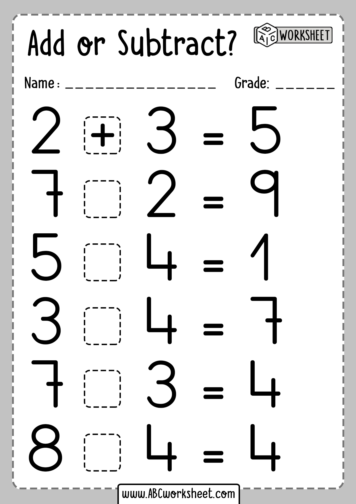 Combined Addition And Subtraction Worksheet ABC Worksheet