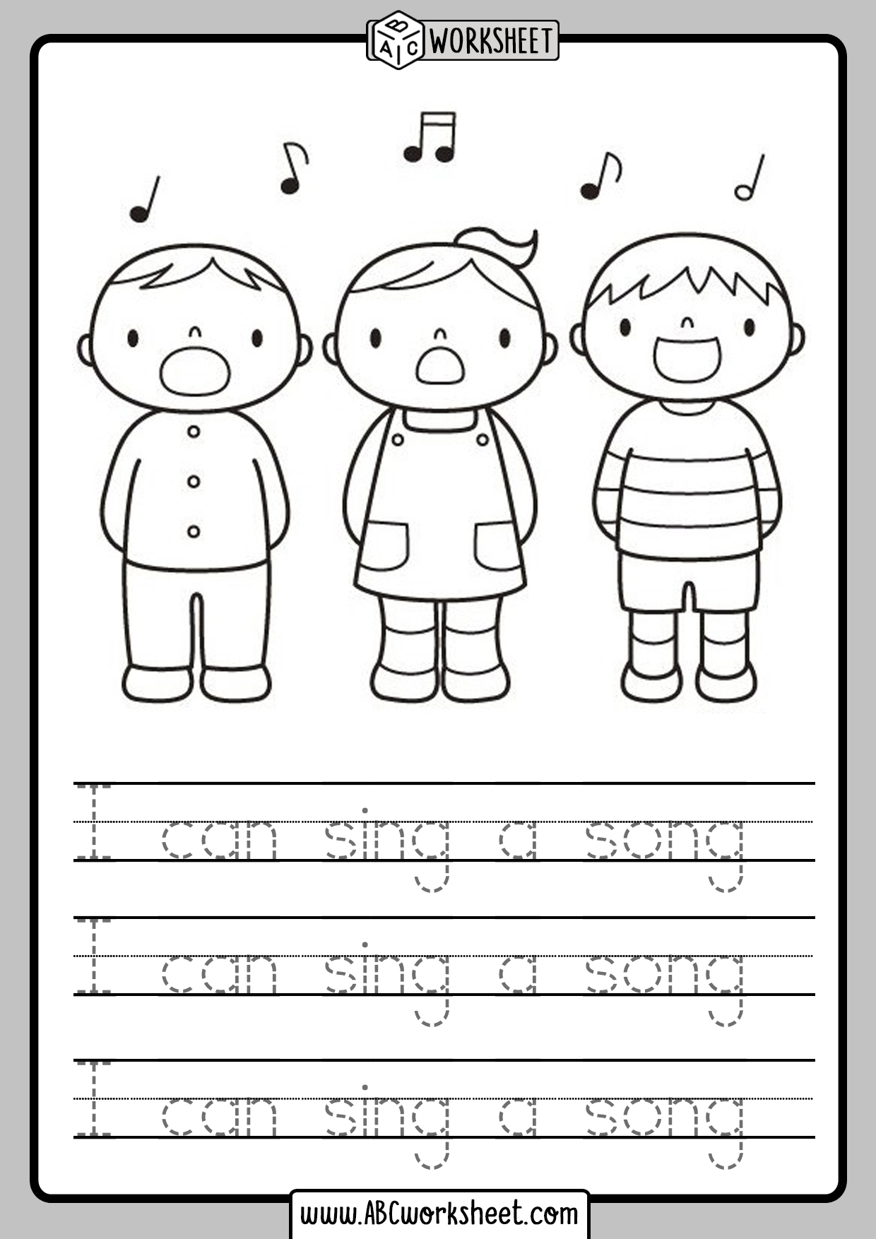 Kindergarten Read and Trace - ABC Worksheet