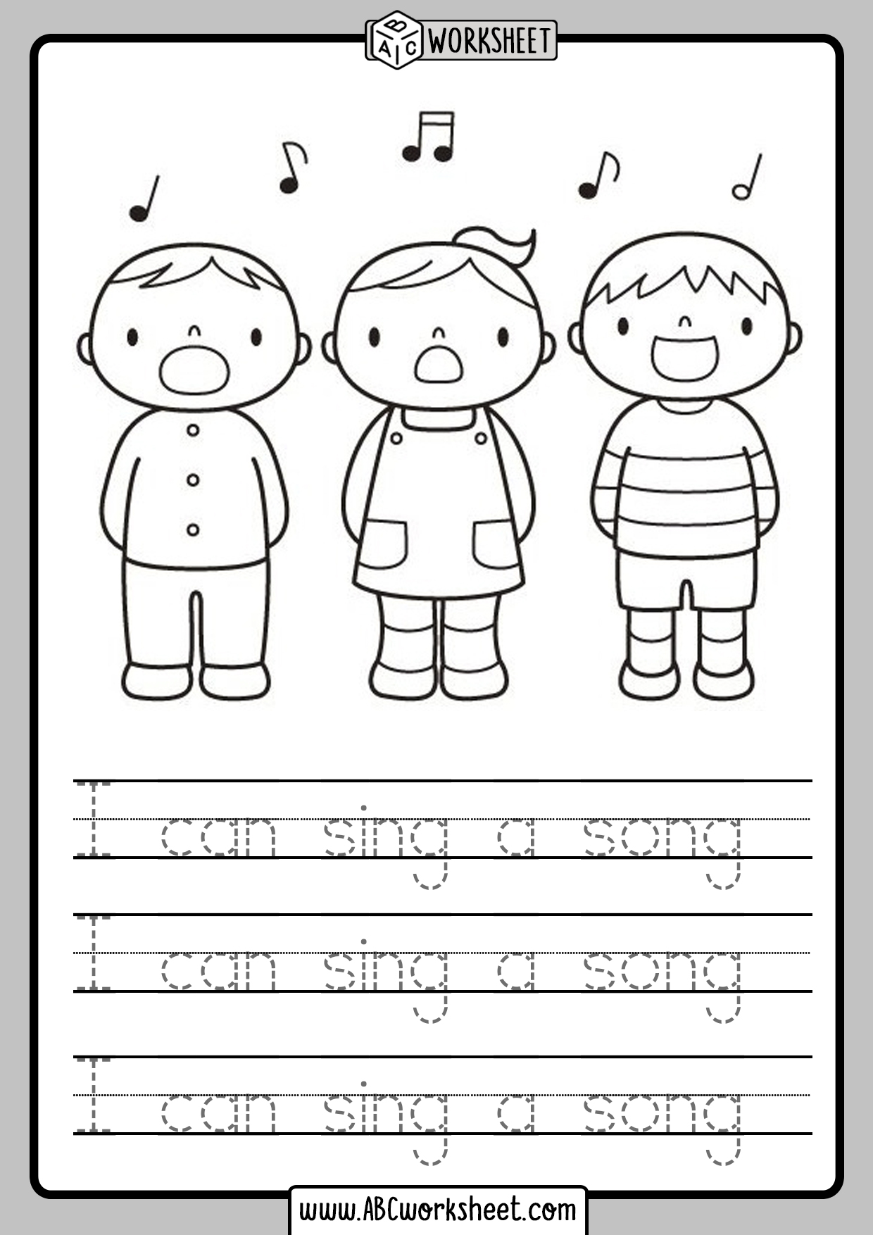 kindergarten read and trace abc worksheet