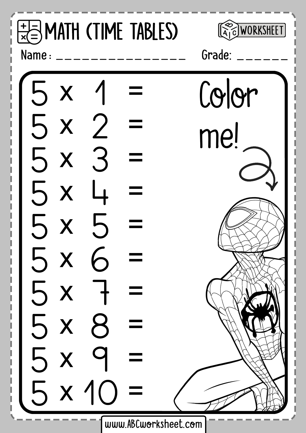 Times Tables Worksheets Printable Customize And Print