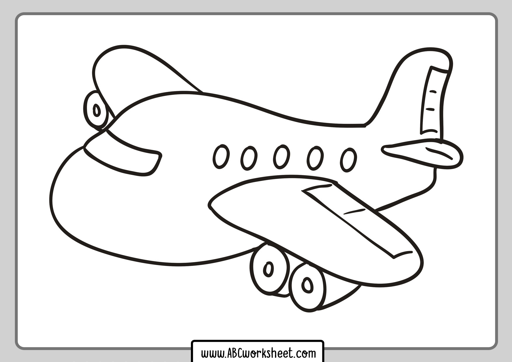 Airplane Coloring Page for Children - ABC Worksheet
