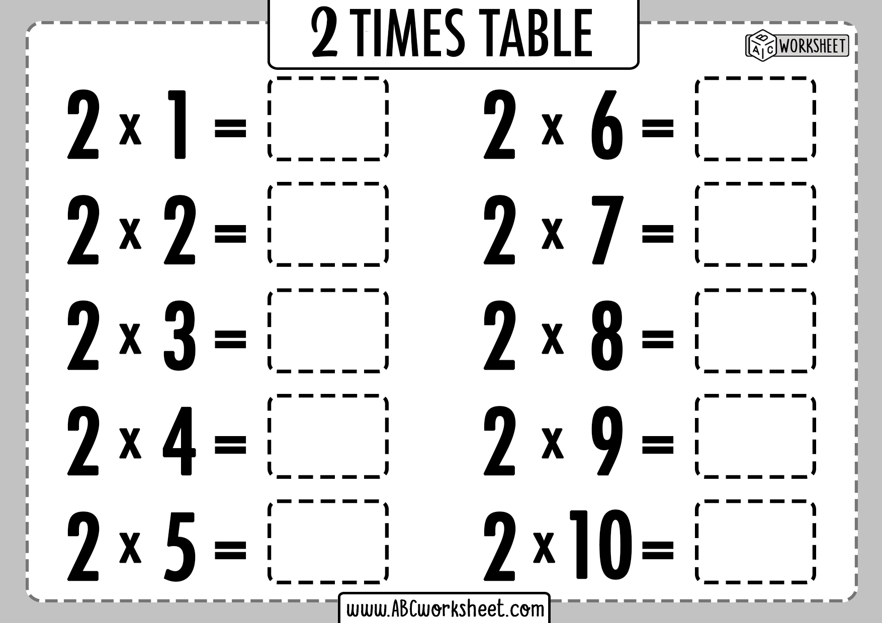 Printable worksheets kids study times tables