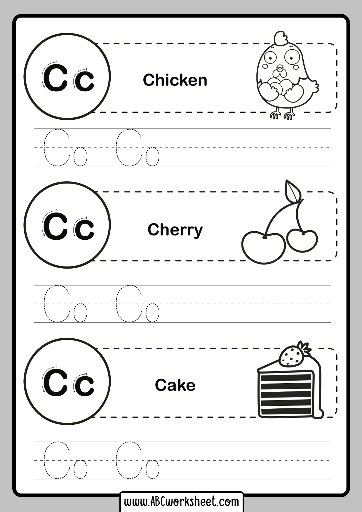 Tracing Letters for Kids - ABC Worksheet
