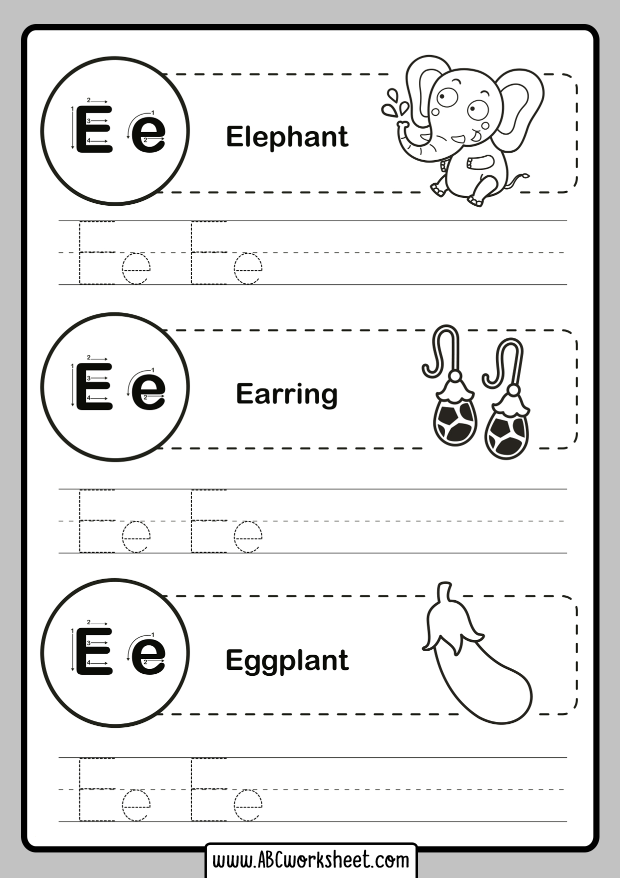 tracing letters for preschool abc worksheet