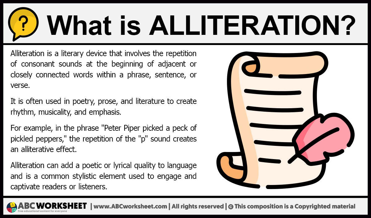 Some Examples Of Alliteration Poetic Device